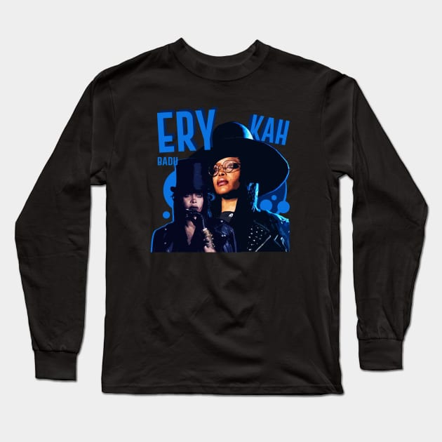 Erykah Badu | Blue Vintage Long Sleeve T-Shirt by Magic Topeng